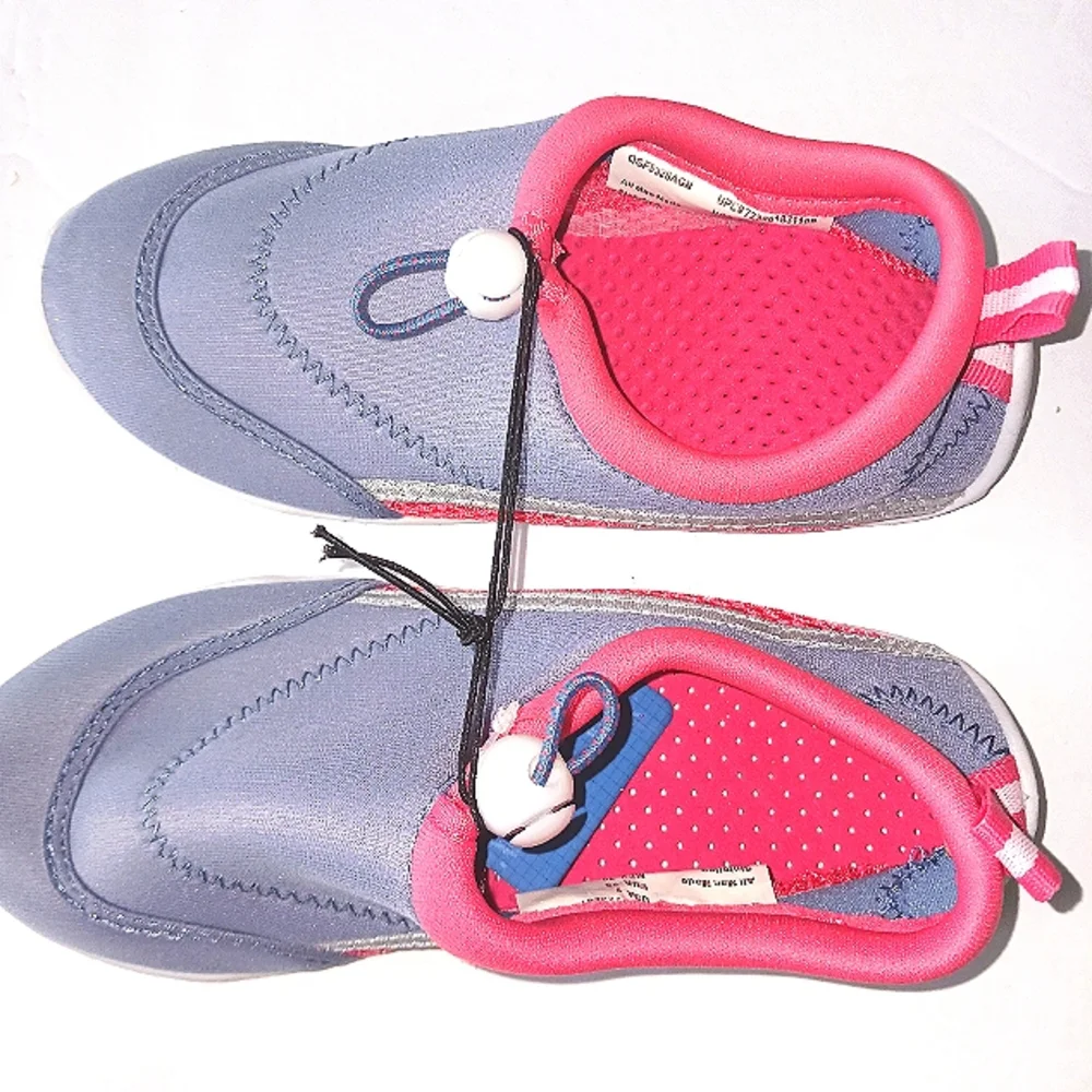 NWT Sintetico Kids Slip-On Water Shoes Grey/Pink Size 3